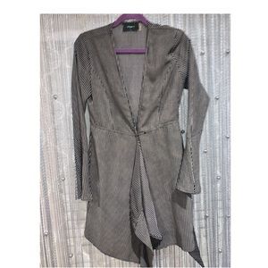 Striped front-tie dress